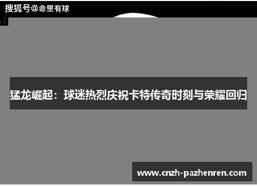 猛龙崛起：球迷热烈庆祝卡特传奇时刻与荣耀回归