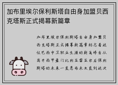 加布里埃尔保利斯塔自由身加盟贝西克塔斯正式揭幕新篇章 加布里埃尔保利斯塔自由身加盟贝西克塔斯正式揭幕新篇章